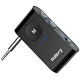 Nulaxy BR02 Bluetooth Receiver Supports 32G SD Card with Battery Indicator, Wireless Bluetooth 4.2 Audio Adapter for Car/Home Stereo Headphones System, Hands Free Calling, CVC Noise Canceling