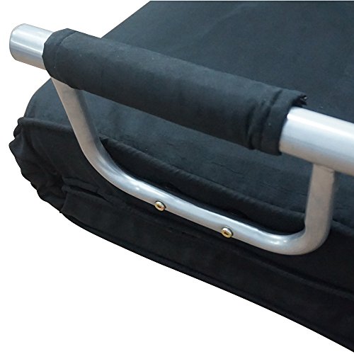 LEADZM Folding Sofa Bed Sleeper Couch Arm Chair for Single Person, with Dust Cover, for Dual Purpose, Black