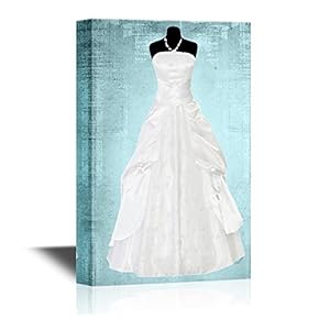 White Wedding Dress on Vintage Background