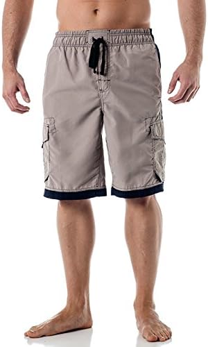 US Apparel Men's Islander Board Shorts, Stone, 4XL