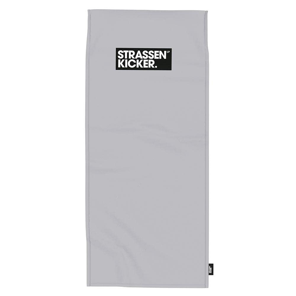 STRASSENKICKER sports and fitness towel, approx. 50 x 110 cm + 15 cm flap, 100% polyester, with flag label, back with cover for fitness equipment and integrated zip pocket