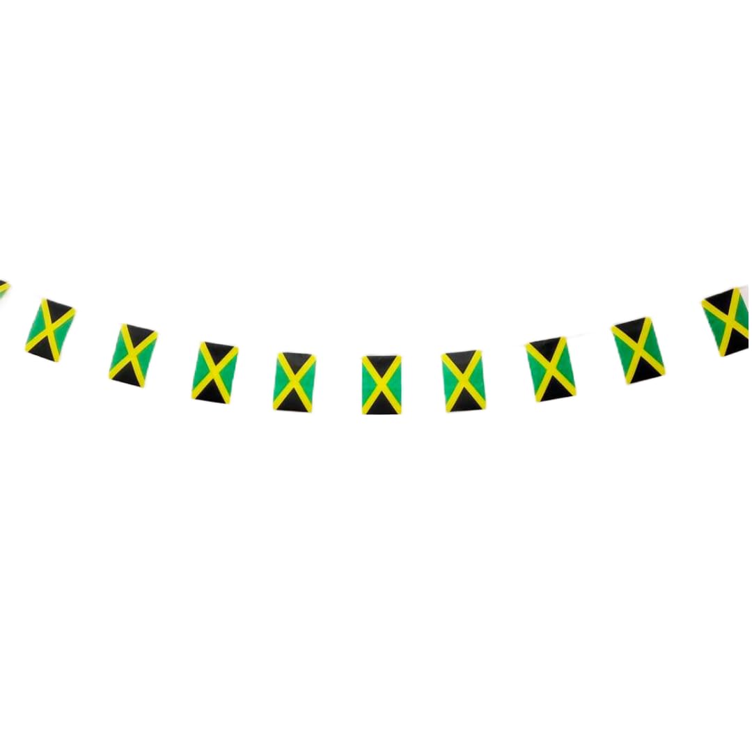 Croatia Flag 40pcs Jamaica Flag Croatia Garland 11.4M Jamaica Bunting National Jamaica Flag 14x21cm for Garden Bars Decorations (Jamaica)