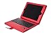 QQ-Tech® Removable Detachable Wireless Bluetooth ABS Keyboard PU Leather Case Tablet Stand for iPad 4, iPad 3 & iPad 2 2nd 3rd 4th Generation (Red)