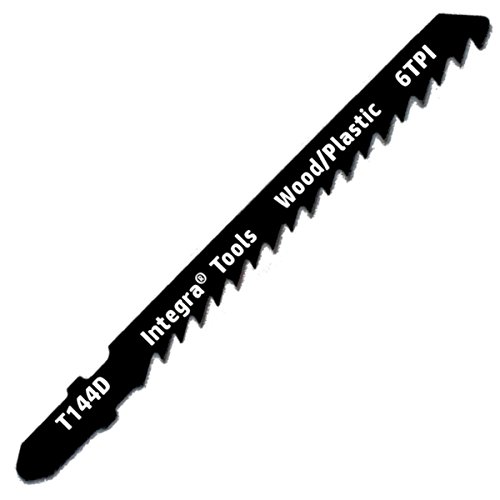 INTEGRA Tools T144D T-Shank 20 Piece Contractor Jigsaw Blade Set with storage tube. Made with Metal. Blades optimized for cutting Wood, PVC, and Plastic.