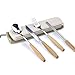 Portable Flatware Set, Travel Camping Cutlery Set, Knife Spoon Chopsticks Set, Portable Travel Silverware Dinnerware UtensilSet with a Waterproof Organizer box (1 set beachwood set)