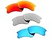 3 Pairs Polarized Replacement Sunglasses Lenses for Oakley Flak Jacket XLJ with Excellent UV Protection (Ice Blue, Fire Red and Titanium)