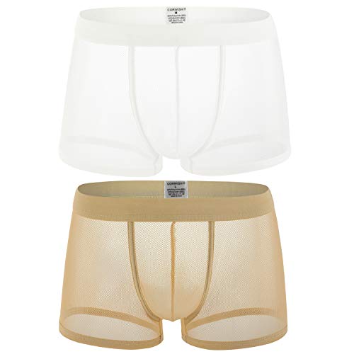 2 Pack Men Boxer Briefs Shorts Soft Underpants