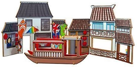 World Village Playsets China Companion Pack (Shop, Boat & House) | Pretend Play Set | Creative, Educational, Storytelling Play | Global Adventure from Home