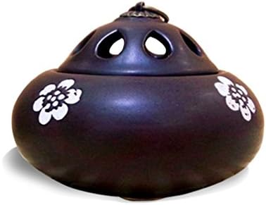 Yaotao Brown Handmade Ceramic Incense Burner Holders for Charcoal Tablets Coil Spiral Buddhistn