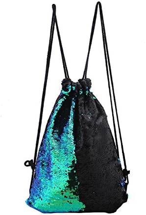 Reversible Sequins Bag Mermaid Drawstring Shoulder Backpack Bling Shining Bag