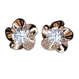 Fashion Plaza Use Cubic Zirconia Crystal Flower Stud Earring E47