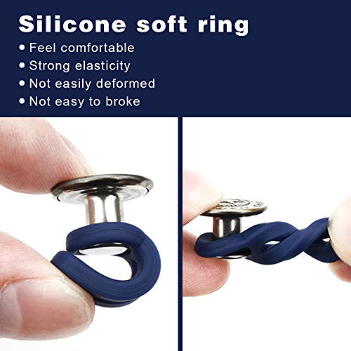 12 Pack Expander Button, 6 Pcs Pants Waist Silicone Extender Button for Men and Women, 6 Pcs Metal Collar Extenders/Neck Extender/Wonder Button for Men Dress Shirts, Simple Use, No Sewing. - Thumbnail 5