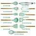 Alitade 12PCS Kitchen Utensil Set Silicone Cooking Utensils Kit Spatula Heat Resistant Wooden Spoons Gadgets Tool for Non-Stick Cookware