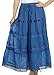 Sakkas Solid Embroidered Gypsy / Bohemian Full / Maxi / Long Cotton Skirt