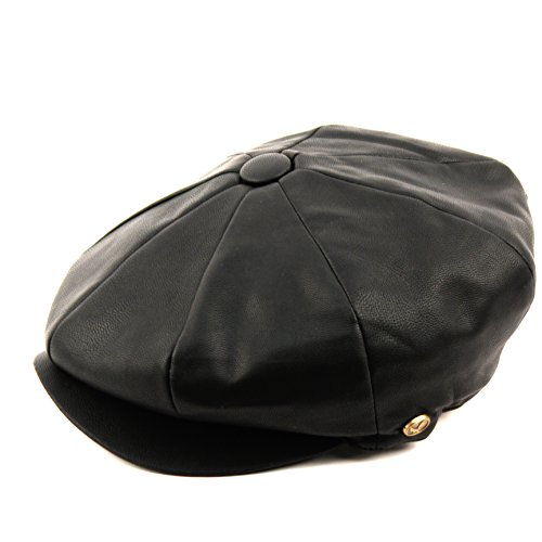 Epoch PU Leather Newsboy Cap (L, BLACK)