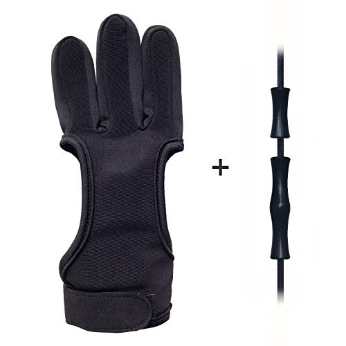 EAmber Archery Shooting Gloves Leather Bow Protective Archery Gloves