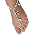 Ivory Barefoot Sandals Beach Wedding Beaded Anklet with Starfish and Real Seashells - Set of 2