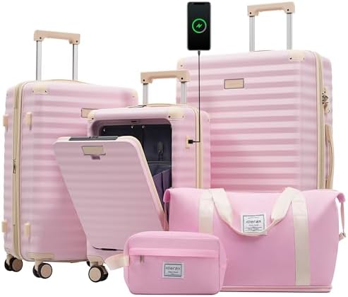 Amazon.com | Merax Luggage Sets 5 Piece,Front Open Hardshell
