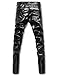 Moonwalk Men's Faux PU Leather Skinny Slim Fit Straight Leg Metallic Biker Pants Black