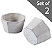 Set of 2 Modern Cement Octagon Planter Pot, 5-Inch Succulent & Cactus Container, Gray