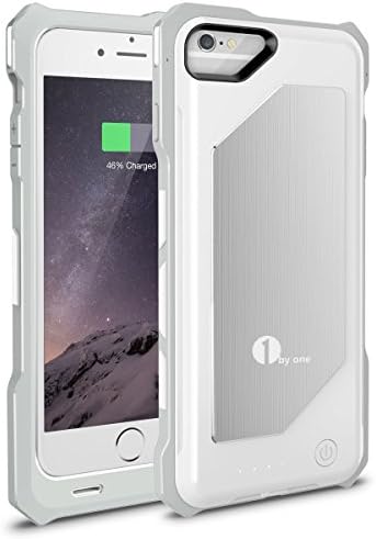 1byone 3,500 mAh Rechargeable Battery Case for iPhone 6, Protective Charging Case [Transformers Style], White