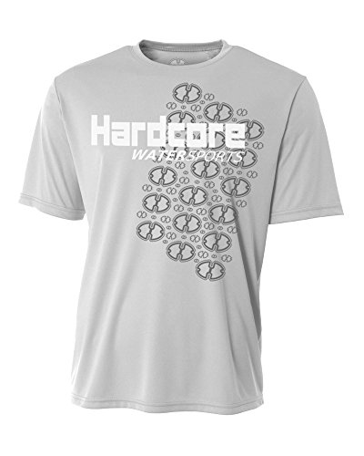 Hardcore Mens Rash Guard Surf Swim Shirt Water Sports SPF Protection Loose Fit Silver