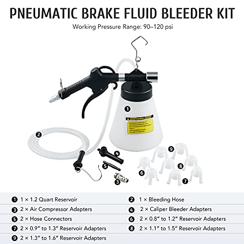 Orion Motor Tech Brake Bleeder, Pneumatic Brake Fluid Bleeder Kit with