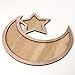 Rustic Wooden Crescent Moon Srar Eid Ramadan Party Food Serving Tableware Dessert Pastry Tray Display Holder Decor Ornament