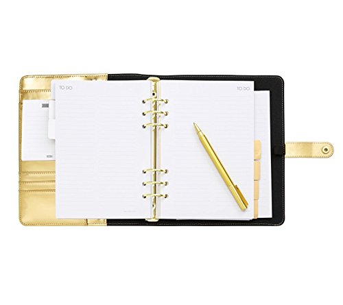 MultiBey Gold Planner Binder Rings, Planner 6 Rings, A5/ A6 Loose Leaf Round Rings Only for Agenda, Pack of 2 (A5 1-Inch)