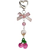 Meimimix Y2K Aesthetic Strawberry Star Charms Keychain For Women Girls Bag Purse Backpack Wallet Keyring Accessories