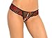 Rene Rofe womens Crotchless Lace Panty With Bows adult exotic thong underwear, Red, Medium-Large US