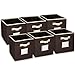 Hangorize® Collapsible Fabric Cubicle Storage Bins, Coffee, 6 Pack, with Handy Label Window to Make Identifying Contents Easy. Set Includes 6 Foldable Storage Cube Basket Bins
