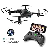 DROCON Drone with Camera, FPV RC Drone with 720P HD Wi-Fi Camera ,Quadcopter Drone for Kids & Beginners – Altitude Hold, Headless Mode, Foldable Arms, One Key take Off/Landing, Black