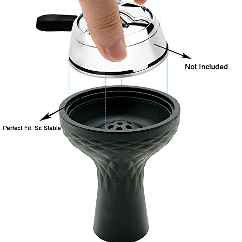 Hookah Bowl Set - Rubber Silicone Phunnel Hookah Bowl Perfect Work with Heat Management Device Bundle for Better Shisha Hookah Narguile Smoking Accessories Easy Clean (7 Mini Holes)