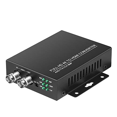 Wsdcam TVI to HDMI Converter Full HD 4K Converter, 1080p/720p/4K/8MP/5MP/4MP/3MP, BNC to HDMI Video Converter (TVI+CVBS+CVI 4MP+AHD 5MP)