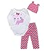 FEITONG Baby 3PC Unisex Climbing Clothes Baby Rompers Sets (6-12months, Pink)