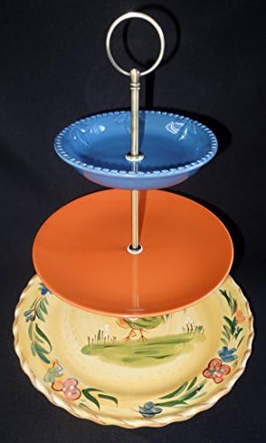 Three Tier Stand, Jewelry Stand, Vanity Stand, Cake Plate, Tray, Mismatched Plates, Cupcake Stand, Dessert, Appetizer, Tidbit, Vintage, Antique Plates, Hand Painted, Rooster