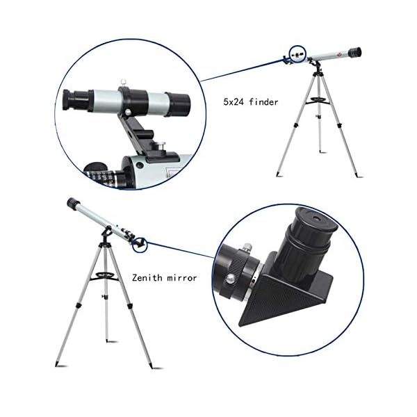 IW.HLMF Stargazing Reiseteleskop für Erwachsene, Teleskop Astronomie Anfänger 70mm Apertur Refraktor Teleskope, Stativ… – Bild 3