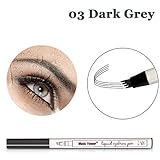 Vanelc Microblading Eyebrow Tattoo Pen with a Micro-Fork Tip,Long Lasting,Smudgeproof Liquid Eyebrow Pencil for Natural Hair-Like Defined Brows 2019 New Version (Dark Grey)