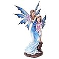PTC 9 Inch Mother and Young Girl Blue Winged Fairy Statue Figurine