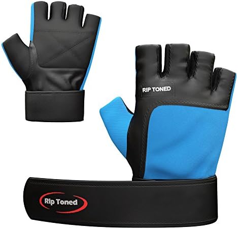 Rip Toned Weight Lifting Workout Gloves with Wrist Wraps Authentic Leather -Safety & Support -Men & Women - Weightlifting, Bodybuilding, Xfit, Powerlifting, Strength Training