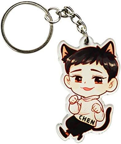 dyudyrujdtry KPOP EXO Cute Cartoon Acrylic Keychain Key Ring for Bag and Belt Loop Accessory Best Gift for Fans( H09)