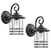 Emliviar 1-Light Outdoor Wall Lantern 2 Pack, Exterior Wall Lamp Light in Black Finish with Clear Seeded Glass -Twin Pack, OS-1803CW1 primary