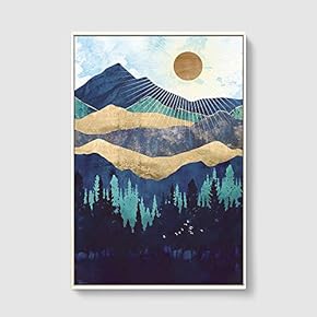 Framed Canvas Home Artwork Decoration Nordic Style Abstract Color Canvas Wall Art for Living Room, Bedroom - 16x24 inches