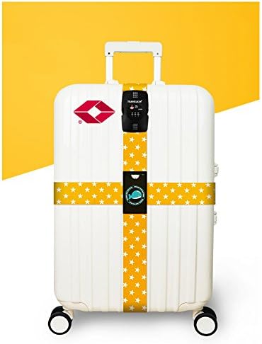 Lucky Xiang Luggage Straps TSA Lock Cross Strap Adjustable Travel Suitcase Belts