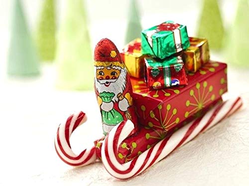 image for Golden Gift Box - Brachs Peppermint Candy Canes - Traditional Red and 