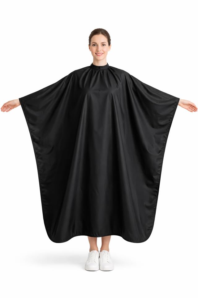 IC collection Hairdresser Hook Closure, Breathable, Water-Repellent, 126 x 146 cm, Black, black