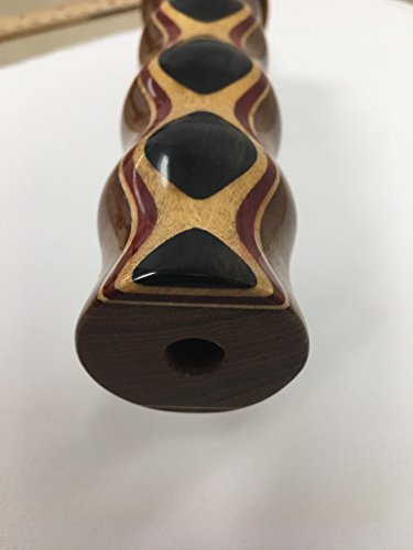 N & J Kaleidoscope in Solid Teak, Laminated Padauk, Jalnleem and Ebony, 7 Inch Barrel, Solid Wood Double Jeweled Wheels