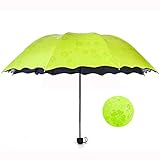 Geartist UM02 Folding Umbrella Magical Bloom Flower in Rain Water Fashion Exquisite Windproof Sunshade for Women Girl Outdoor Sports Camping Walk Travel Parasol UV Protection (Mint Green)