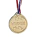 Windy City Novelties 2 inch Gold Winner Toy Medals - Bulk 12 Pack